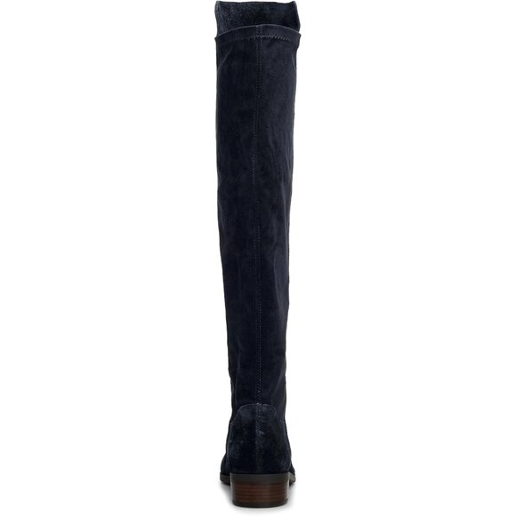 Women's Bright Blue Above the Knee Pointed Toe Low Heel Calypso Winter Long Boot - Picture 3 of 9